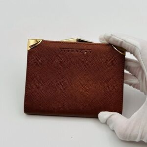 Givenchy Cognac Wallet with Gold Details